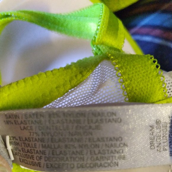 NWT VICTORIA SECRET (32B)Lime green/yellow Dream Angels - Picture 5 of 10